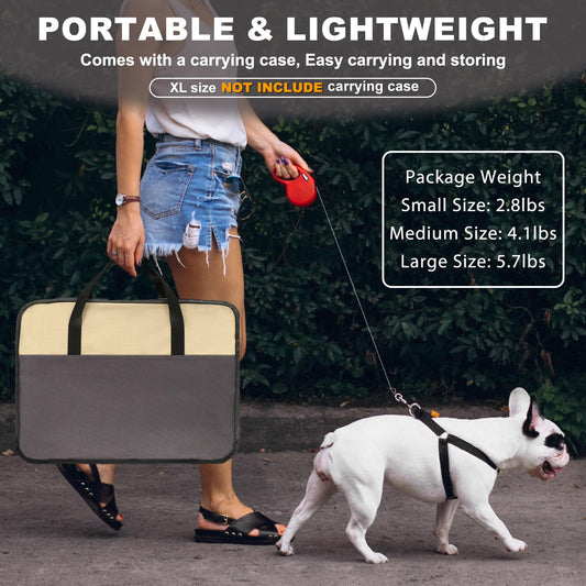 Petlios Welpenauslauf Faltbarer Laufstall für Hund und Katze Tragbarer Welpenlaufstall mit Tasche für Innen Außen Reisen Camping Braun L