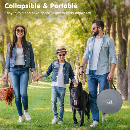 Petlios Tragbarer Haustierstall Faltbarer Hundelaufstall Wasserdicht Oxford für Hund Katze Kaninchen Indoor Outdoor mit Tasche Grau L